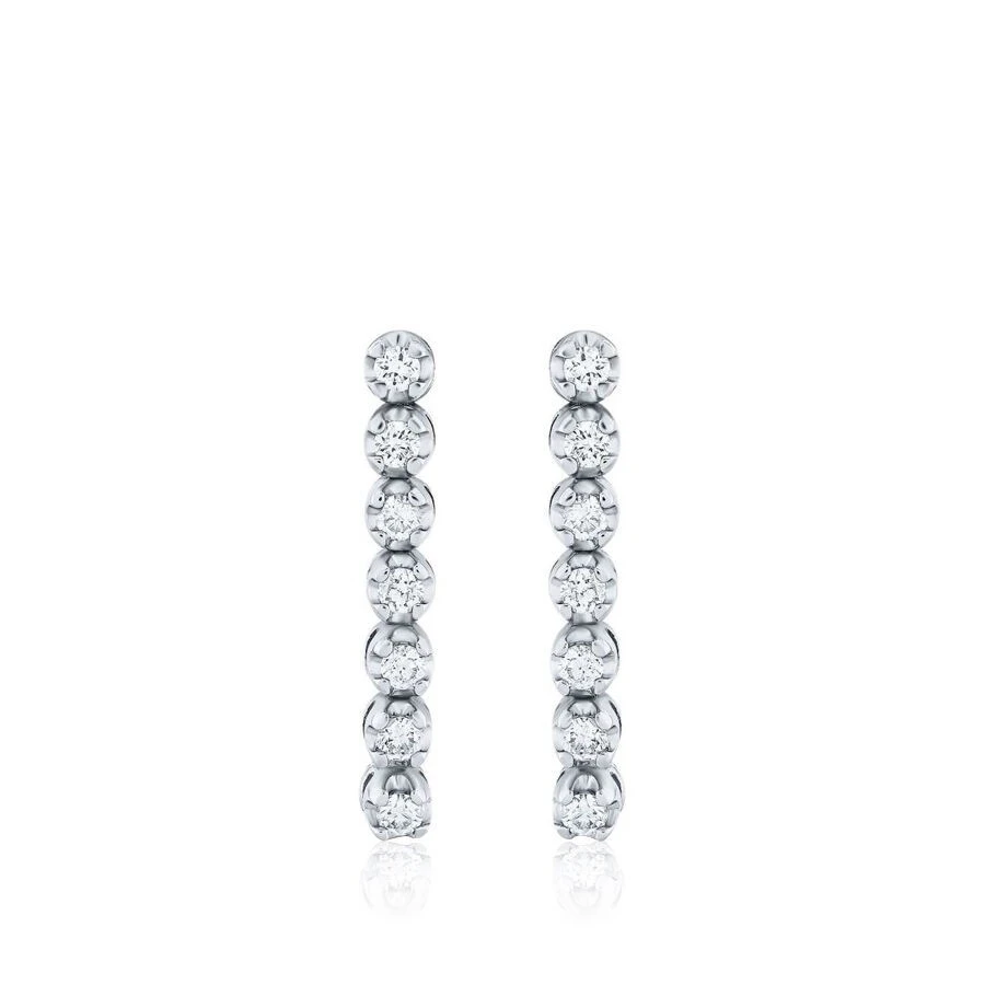 0.47 Karat Pırlanta Su Yolu Küpe - 2