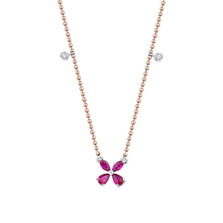 0.47 Karat Pırlanta Yakut Kolye - 1