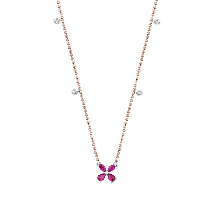 0.47 Karat Pırlanta Yakut Kolye - 2