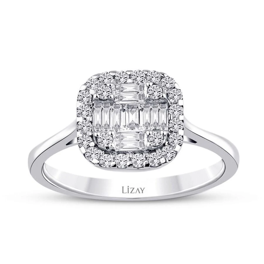 0.49 Karat Pırlanta Baget Yüzük - 1