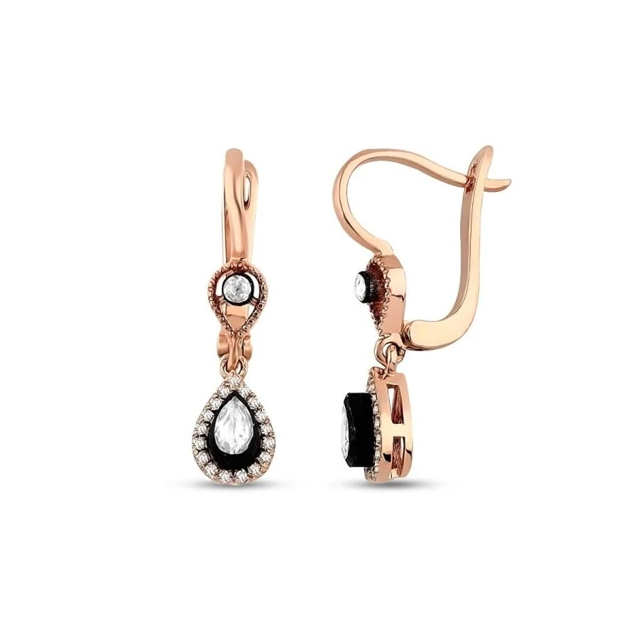 0.50 Karat Elmas Damla Küpe - 1