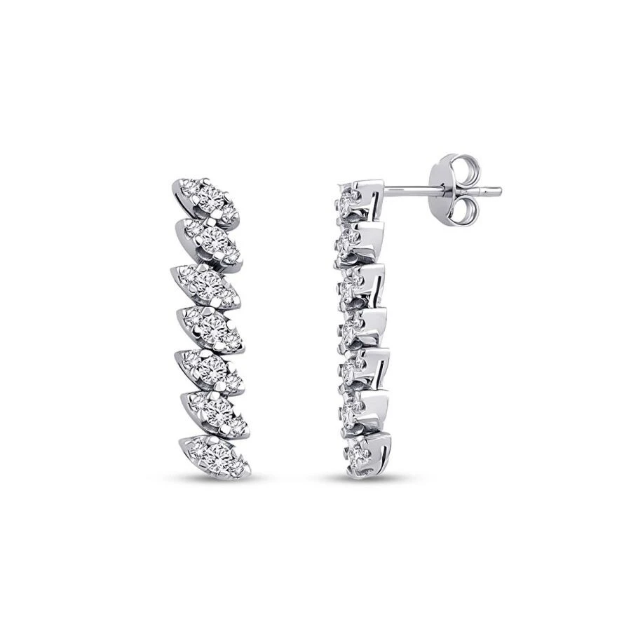 0.50 Karat Pırlanta Aurora Küpe - 1