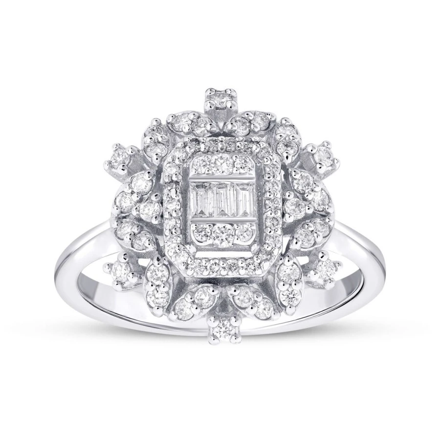 0.50 Karat Pırlanta Baget Yüzük - 1