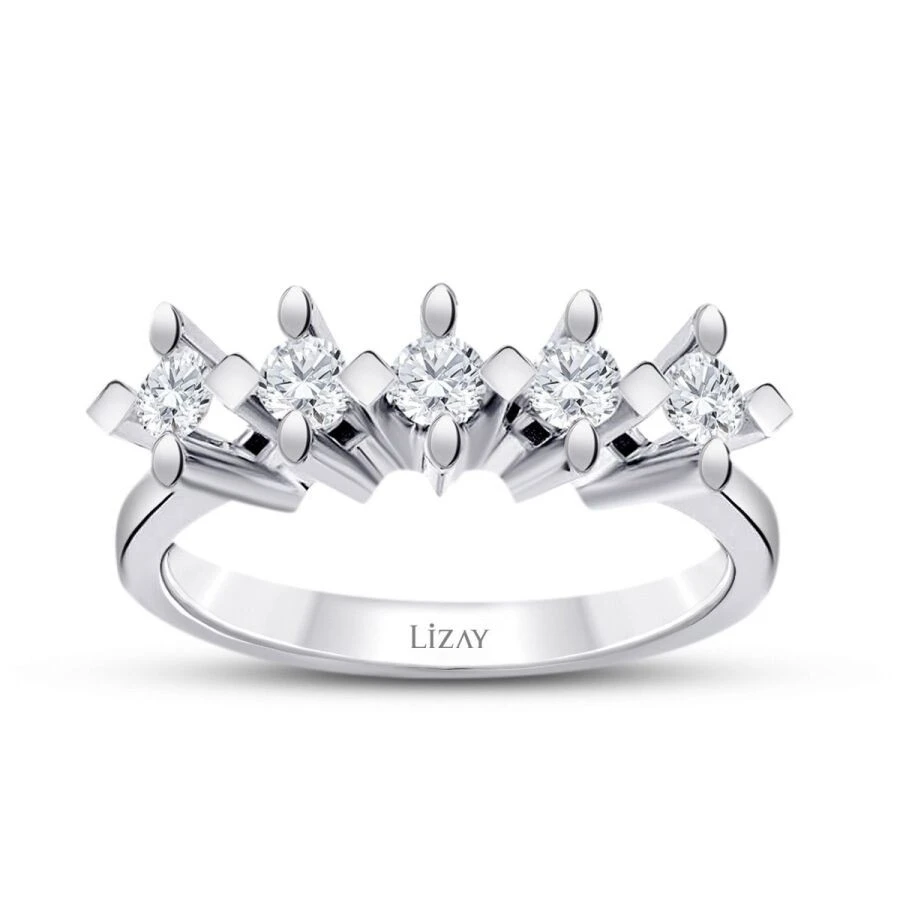 0.50 Karat Pırlanta Beştaş Yüzük - 1