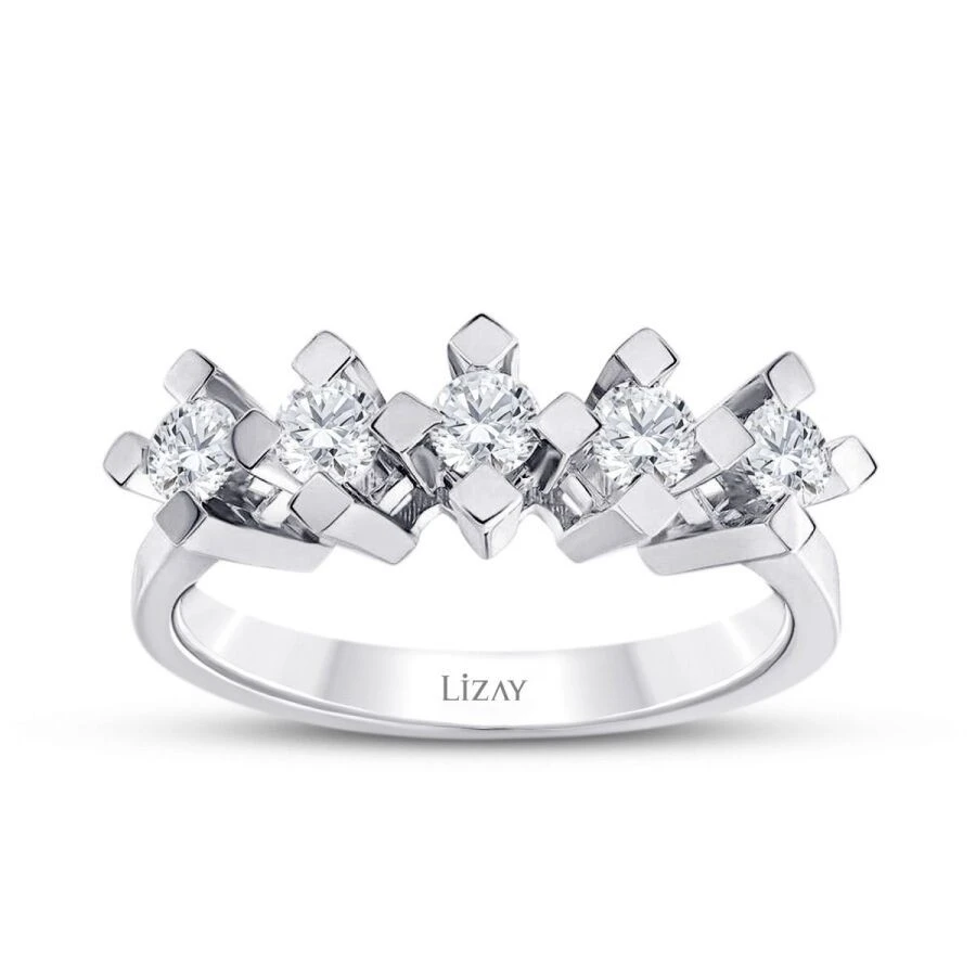 0.50 Karat Pırlanta Beştaş Yüzük - 1