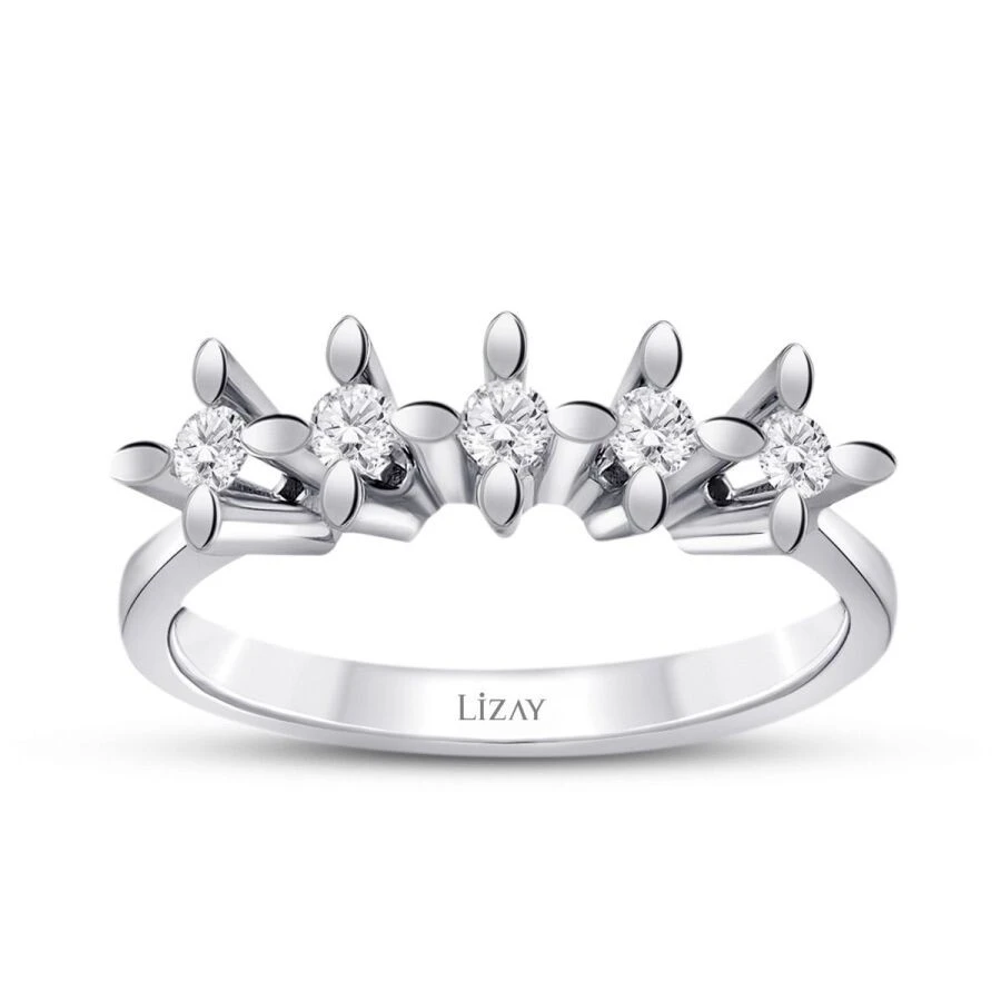 0.50 Karat Pırlanta Beştaş Yüzük - 1