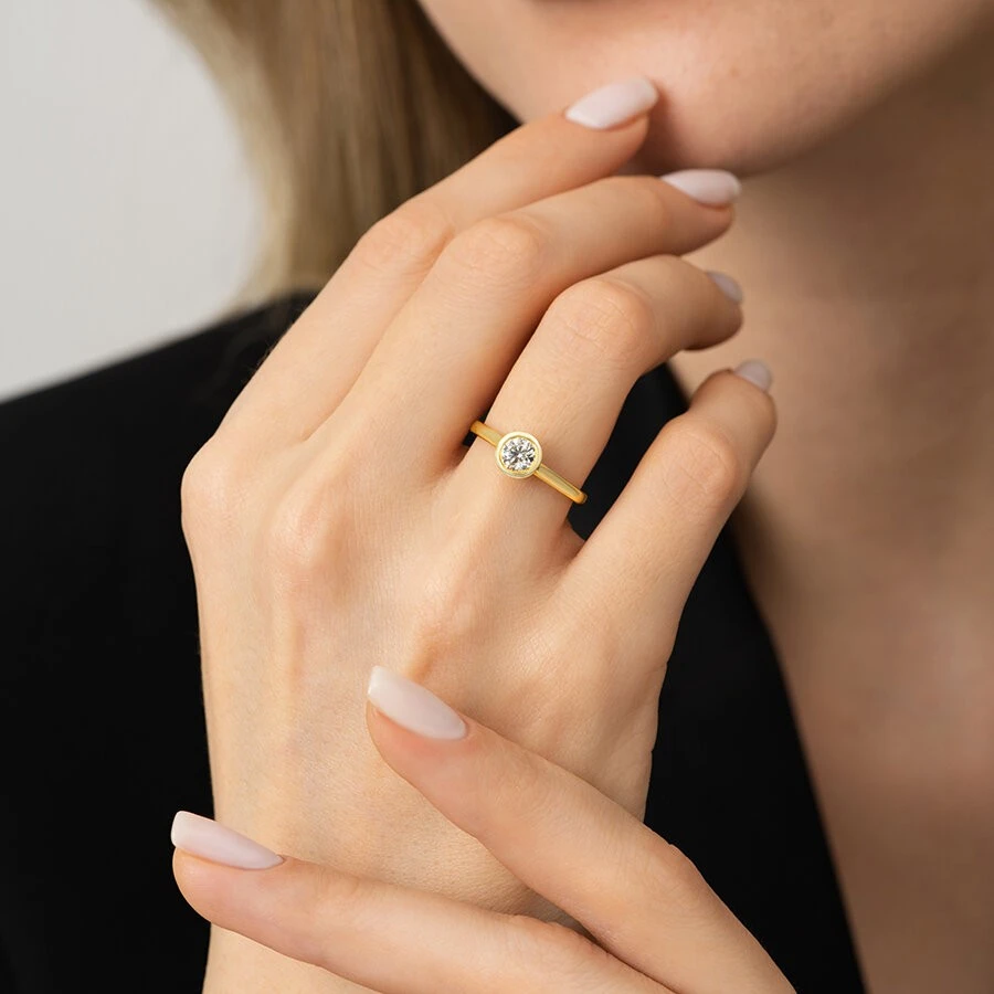 0.50 Karat Pırlanta Tektaş Yüzük - 3