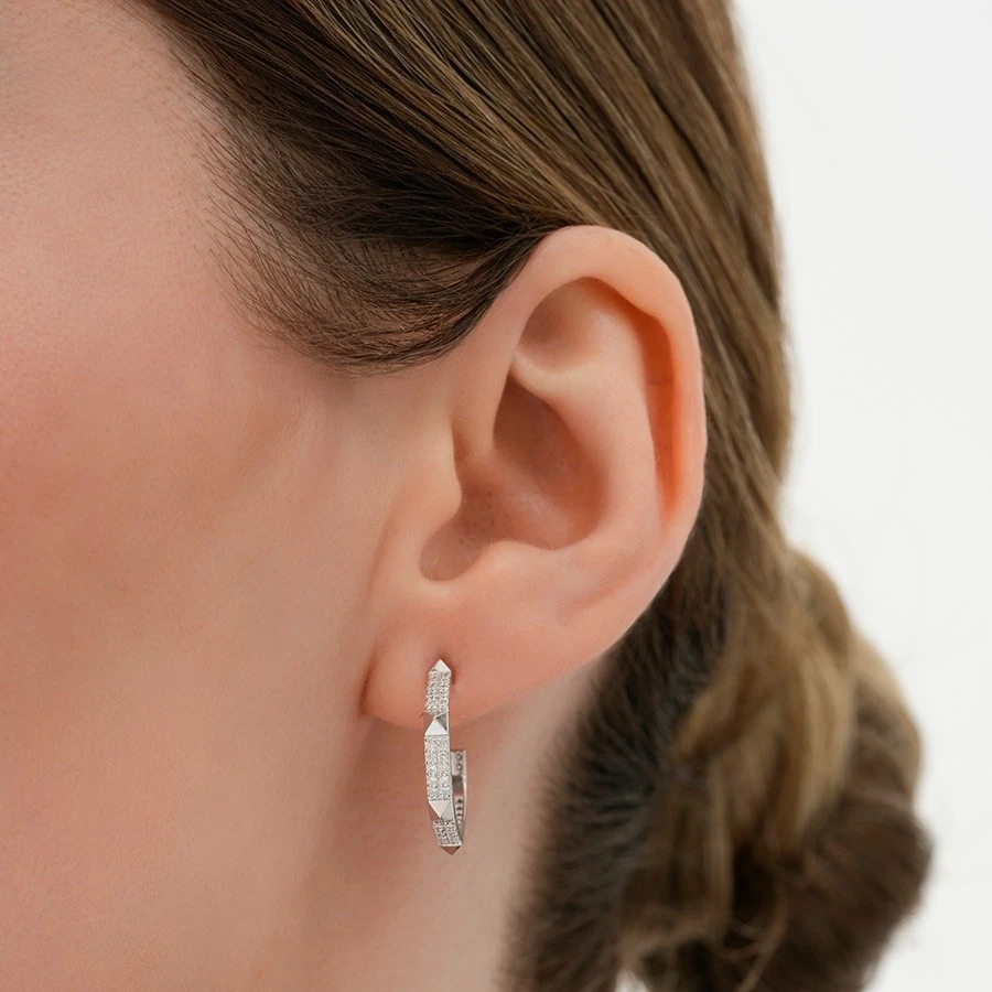 0.51 Karat Pırlanta Trend Küpe - 3