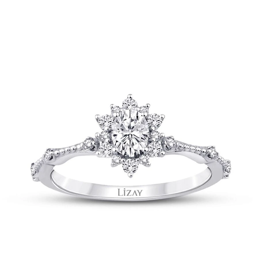 0.52 Karat Pırlanta Lotus Tektaş Yüzük - 1