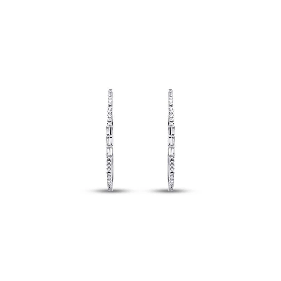 0.53 Karat Pırlanta Halka Küpe - 2