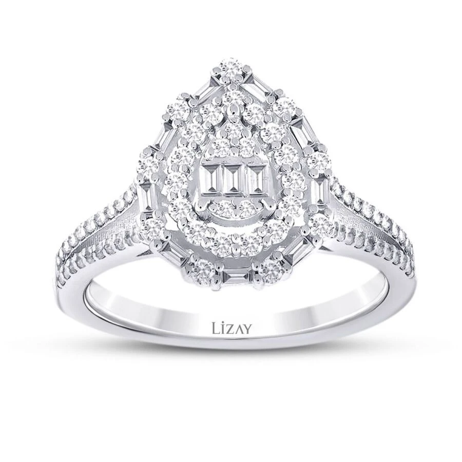 0.54 Karat Pırlanta Baget Yüzük - 1