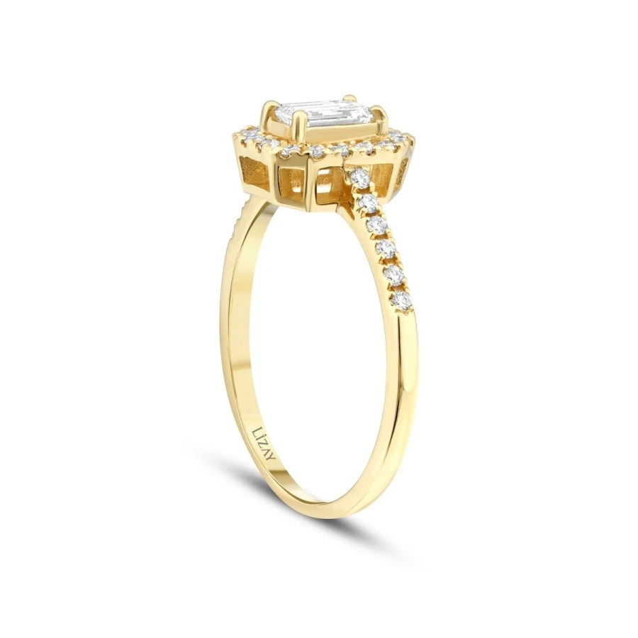 0.54 Karat Pırlanta Emerald Yüzük - 2