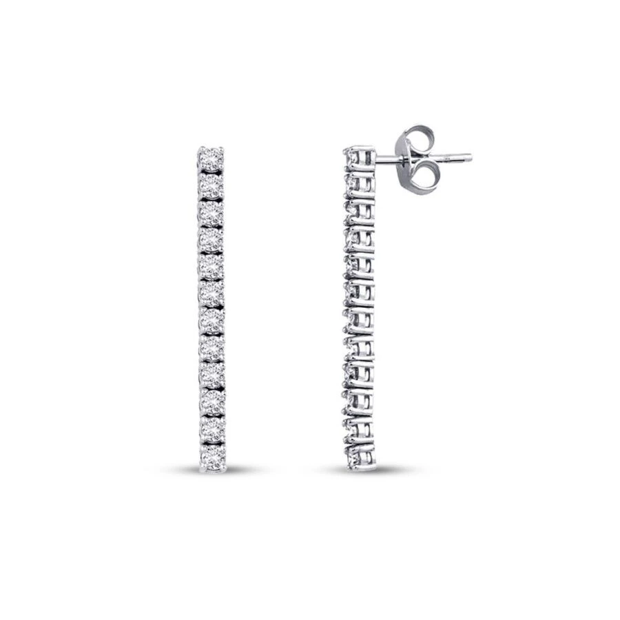 0.54 Karat Pırlanta Su Yolu Küpe - 1