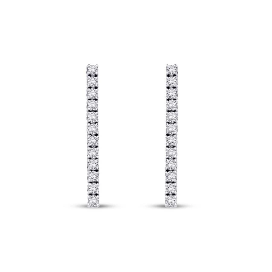 0.54 Karat Pırlanta Su Yolu Küpe - 2