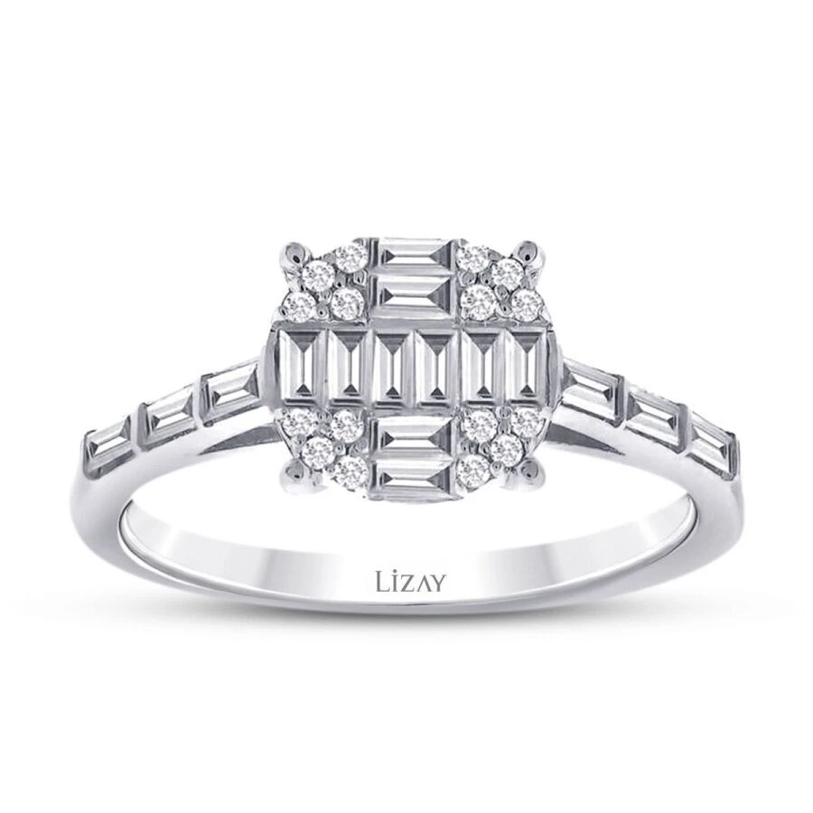 0.55 Karat Pırlanta Baget Yüzük - 1