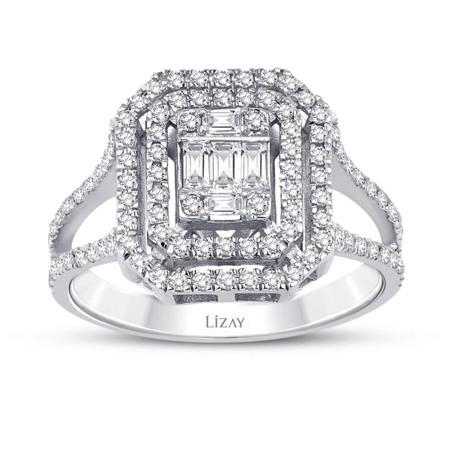 0.55 Karat Pırlanta Baget Yüzük - 1