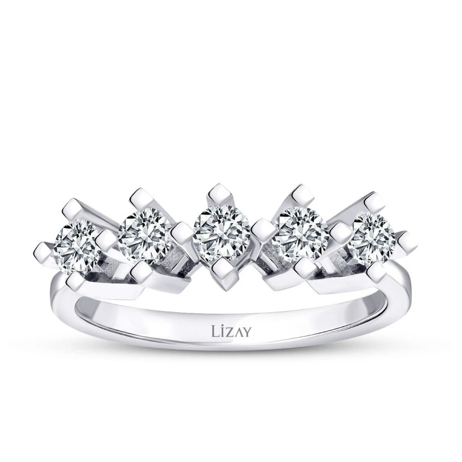 0.55 Karat Pırlanta Beştaş Yüzük - 1