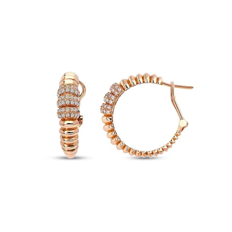 0.56 Karat Pırlanta Halka Küpe - 1