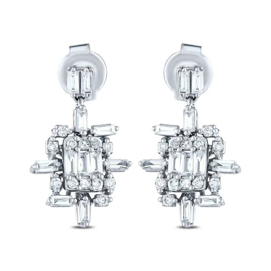 0.57 Karat Pırlanta Baget Küpe - 1