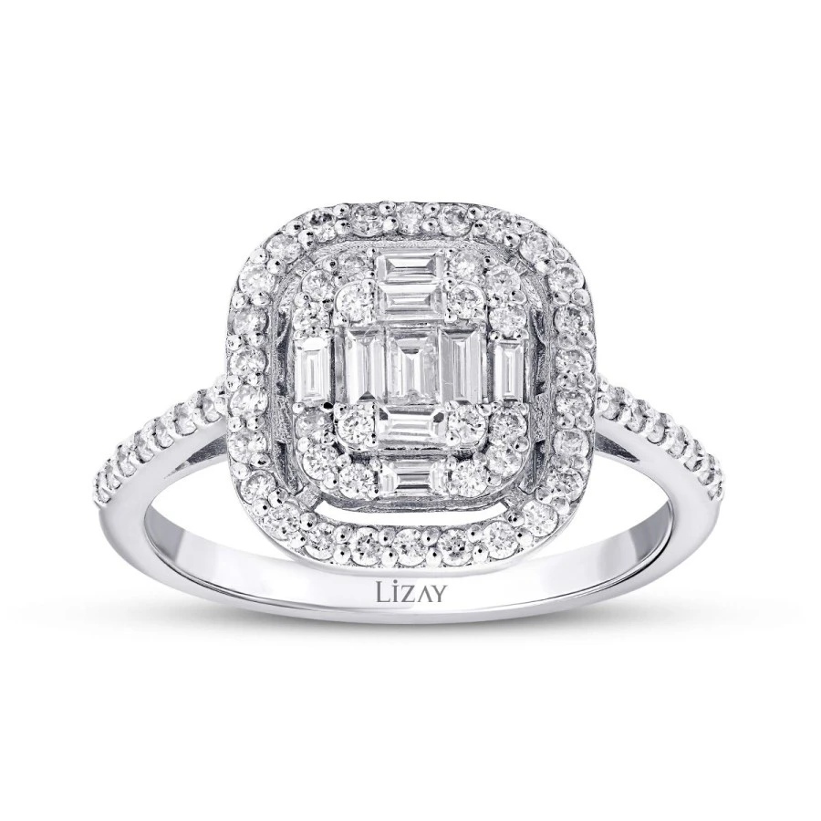 0.57 Karat Pırlanta Baget Yüzük - 1