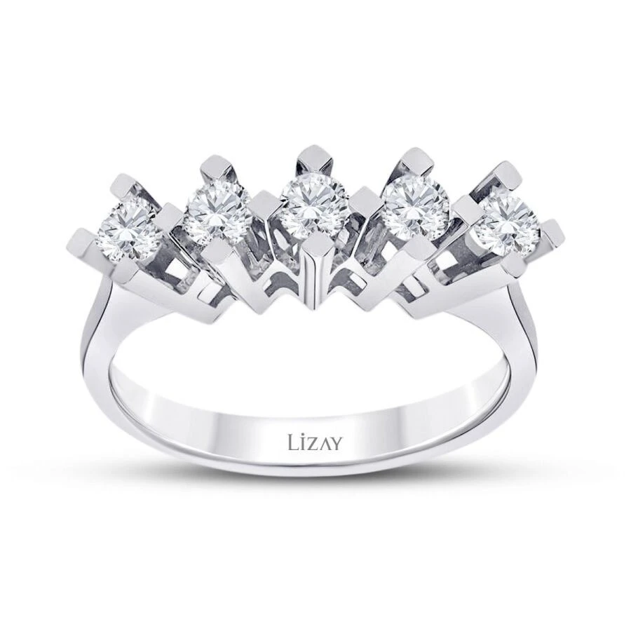 0.57 Karat Pırlanta Beştaş Yüzük - 1