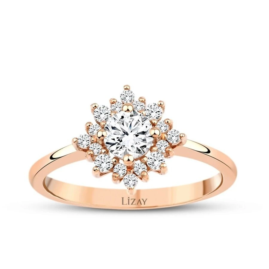 0.57 Karat Pırlanta Lotus Yüzük - 1