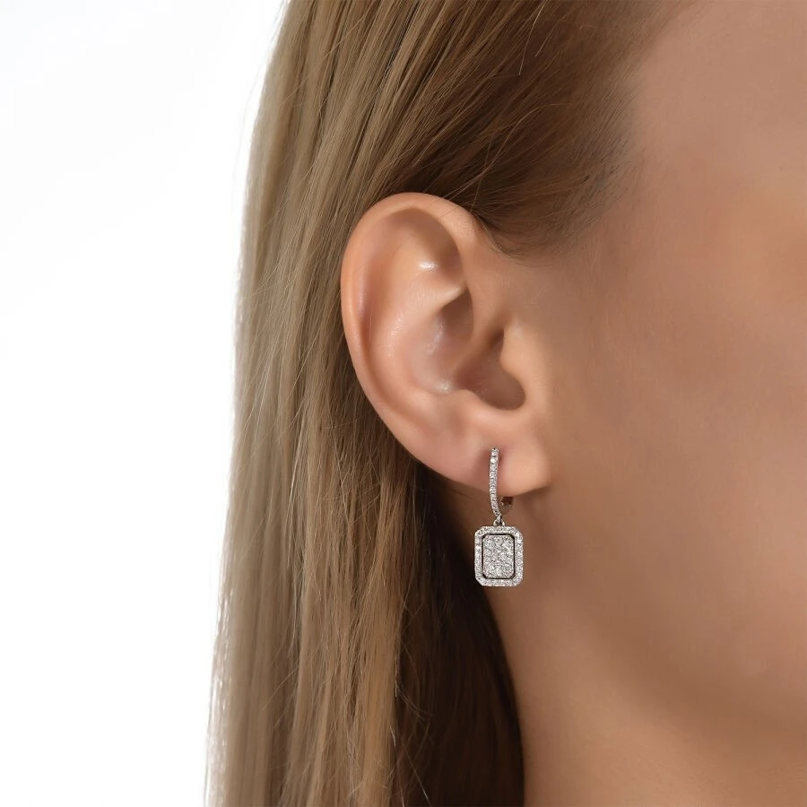 0.57 Karat Pırlanta Trend Küpe - 3