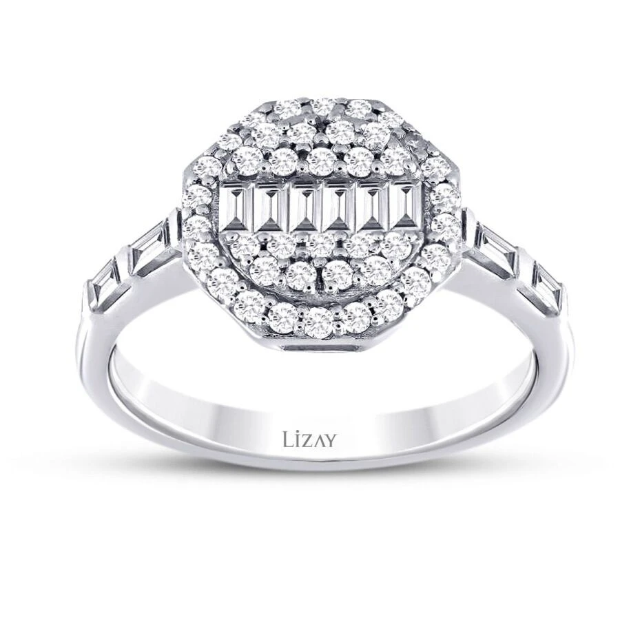 0.58 Karat Pırlanta Baget Yüzük - 1