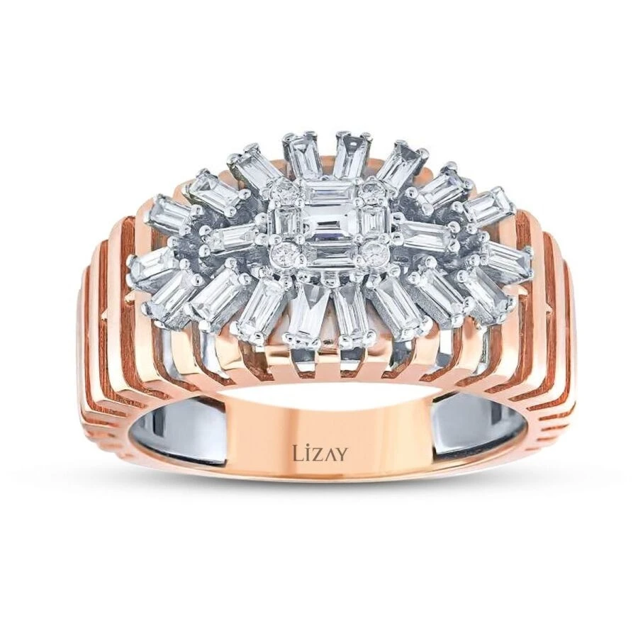 0.58 Karat Pırlanta Baget Yüzük - 1