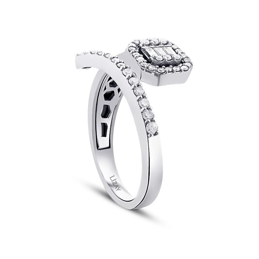 0.58 Karat Pırlanta Baget Yüzük - 2