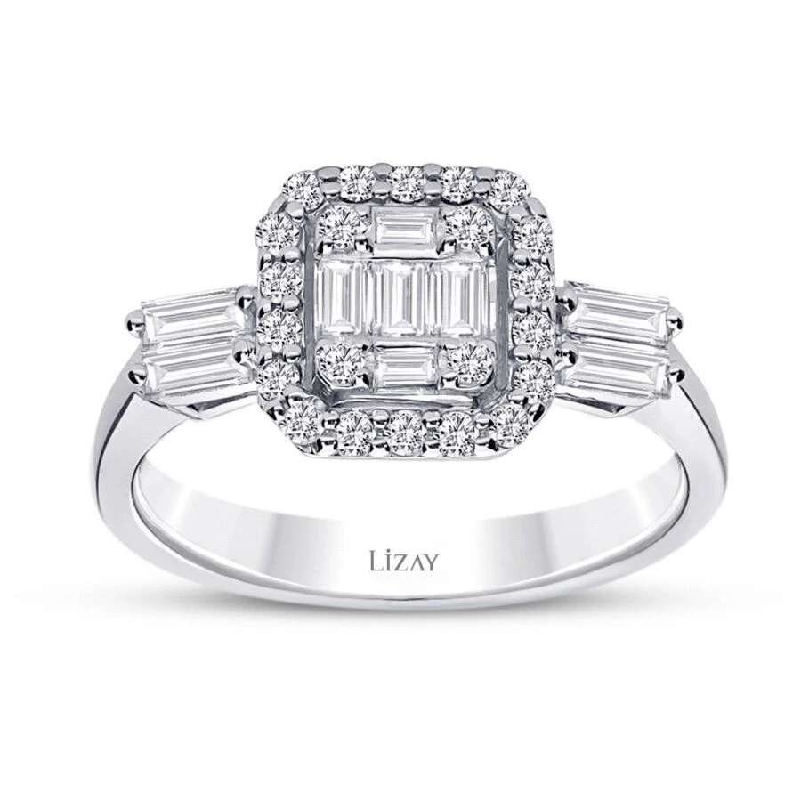 0.58 Karat Pırlanta Baget Yüzük - 1