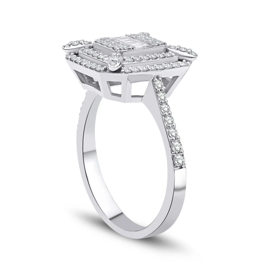 0.58 Karat Pırlanta Baget Yüzük - 2