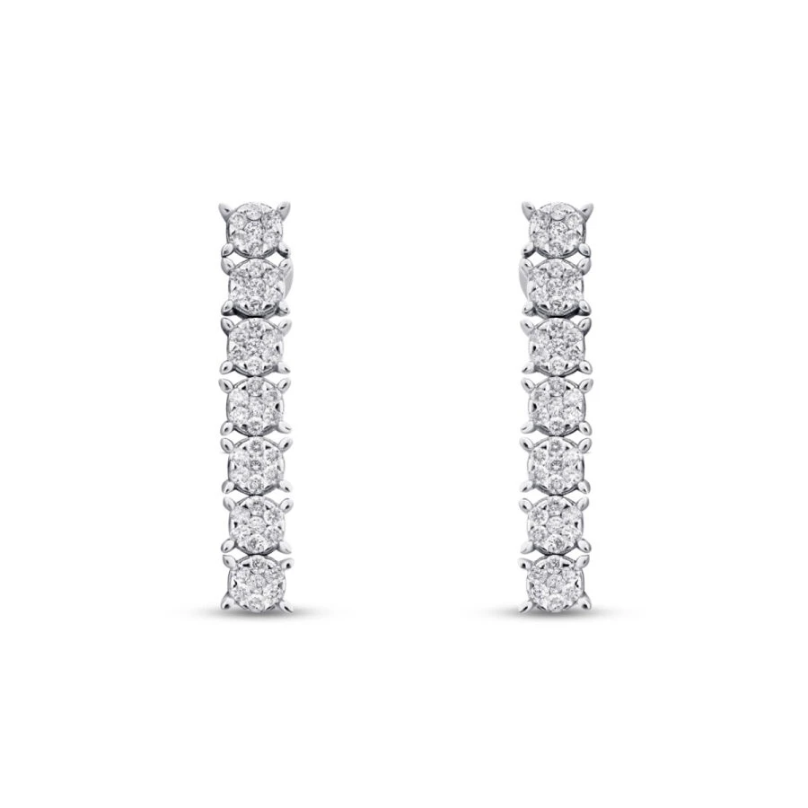 0.58 Karat Pırlanta Su Yolu Küpe - 2