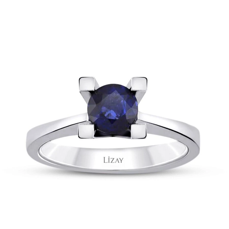 0.58 Karat Safir Tektaş Yüzük - 1