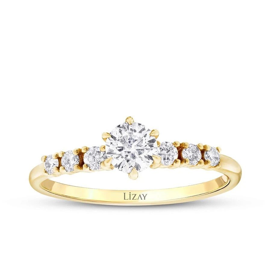 0.60 Karat Pırlanta Lotus Tektaş Yüzük - 1