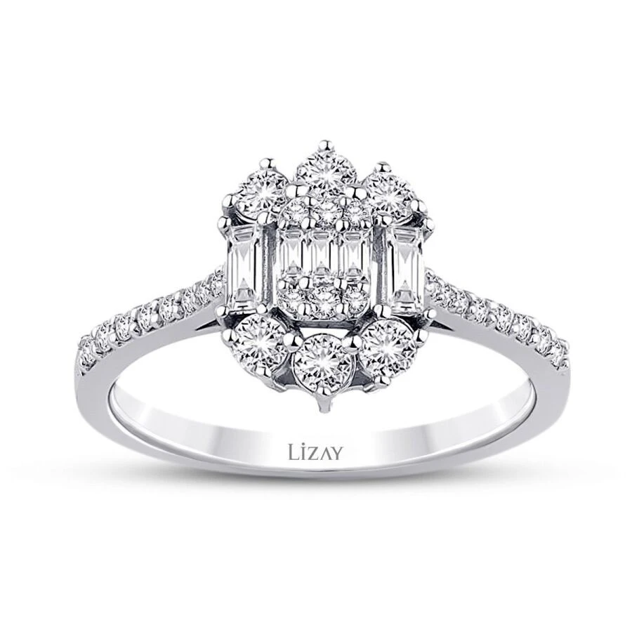 0.61 Karat Pırlanta Baget Yüzük - 1