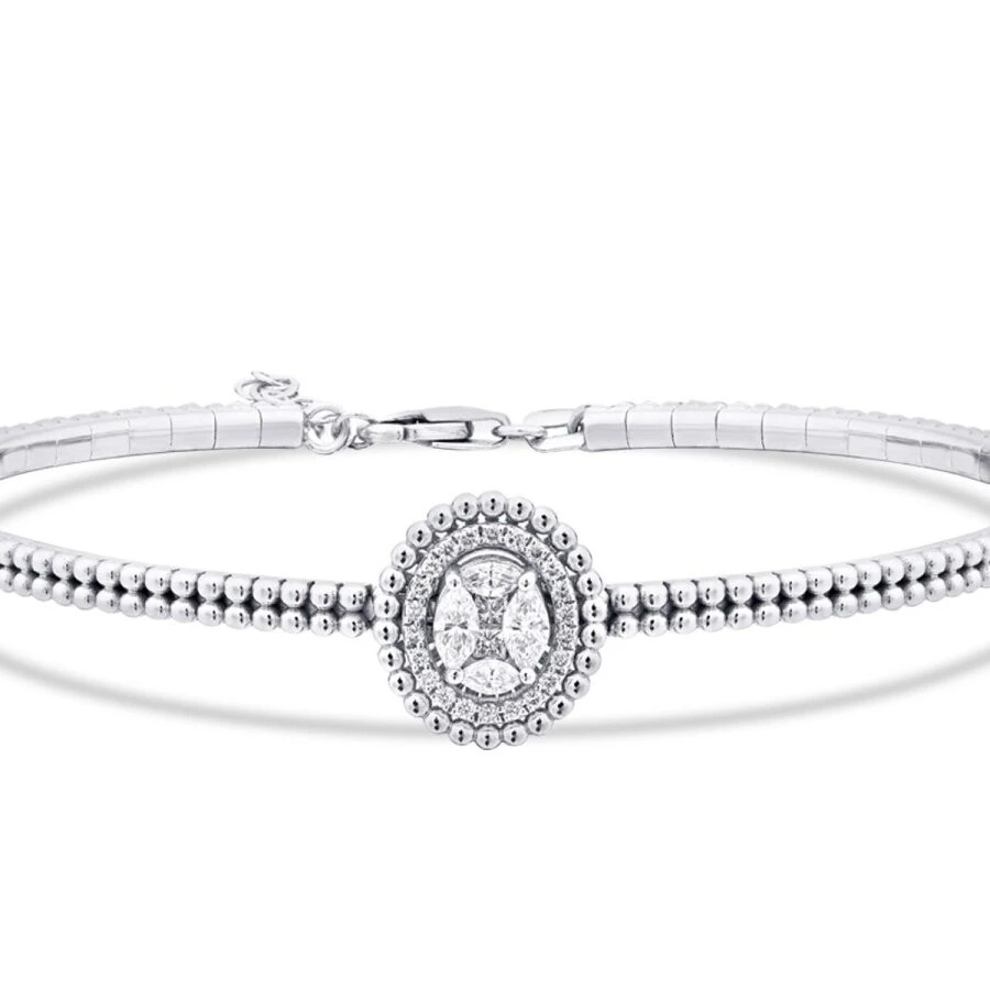 0.61 Karat Pırlanta Markiz Kelepçe - 2