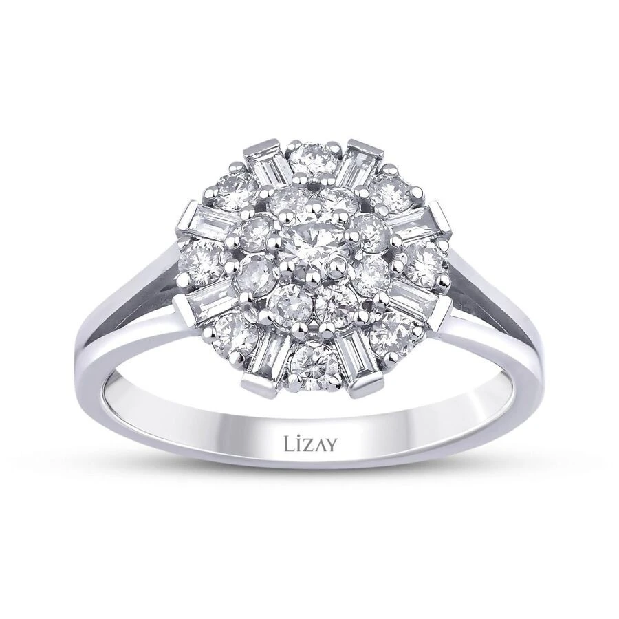 0.64 Karat Baget Pırlanta Yüzük - 1