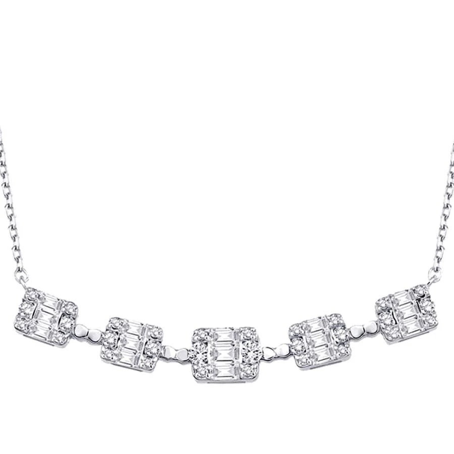 0.66 Karat Pırlanta Baget Kolye - 2