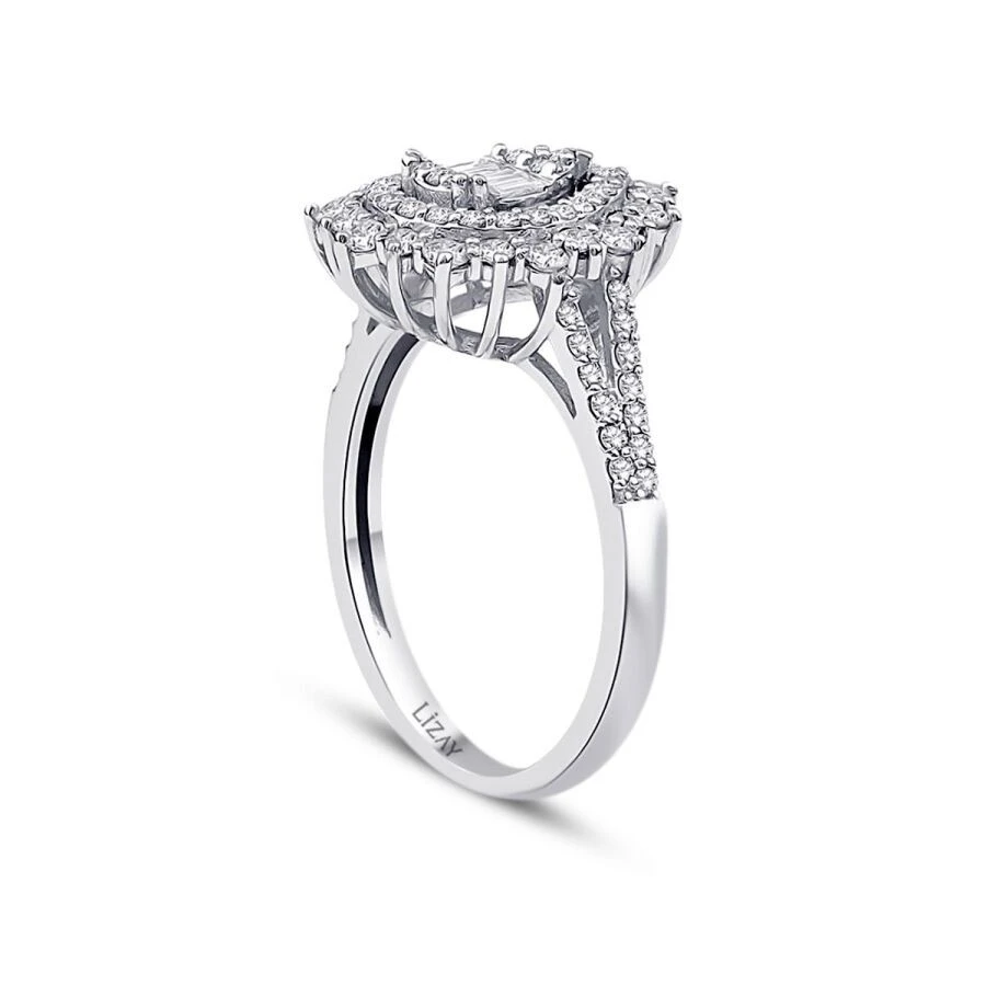 0.67 Karat Pırlanta Damla Baget Yüzük - 2