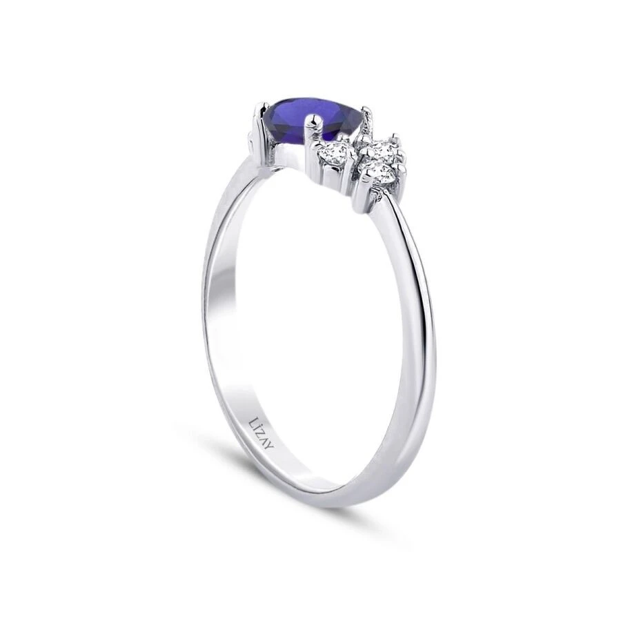 0.67 Karat Pırlanta Safir Yüzük - 2
