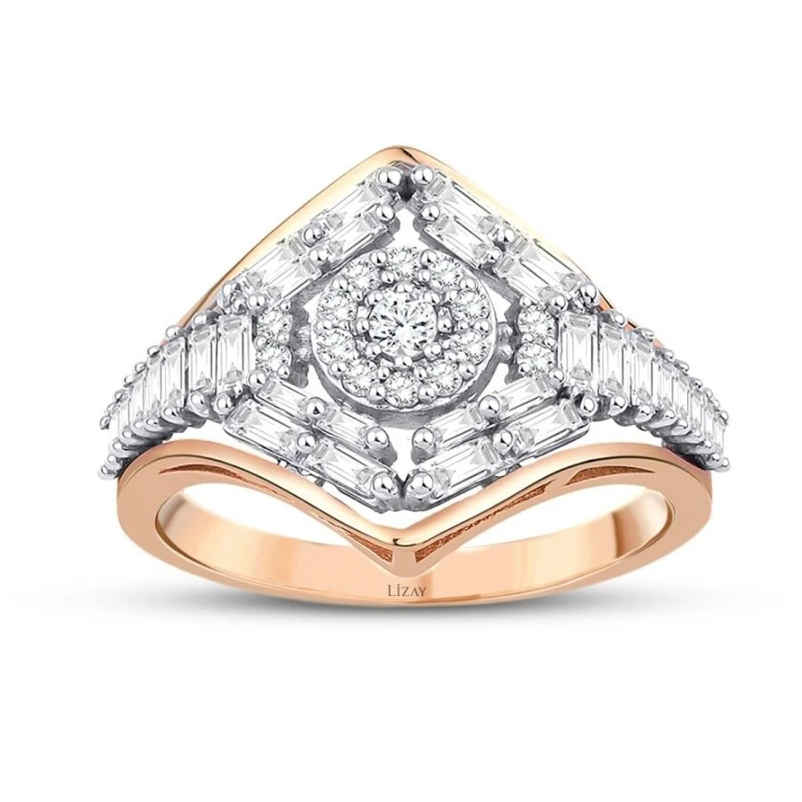 0.67 Karat Pırlanta Baget Trend Yüzük - 1