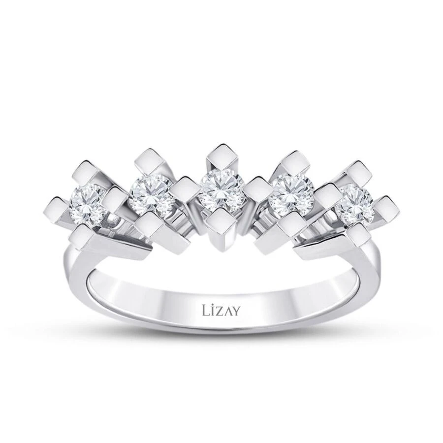 0.70 Karat Pırlanta Beştaş Yüzük - 1