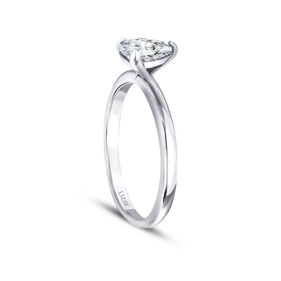 0.70 Karat Pırlanta Damla Tektaş Yüzük - 2