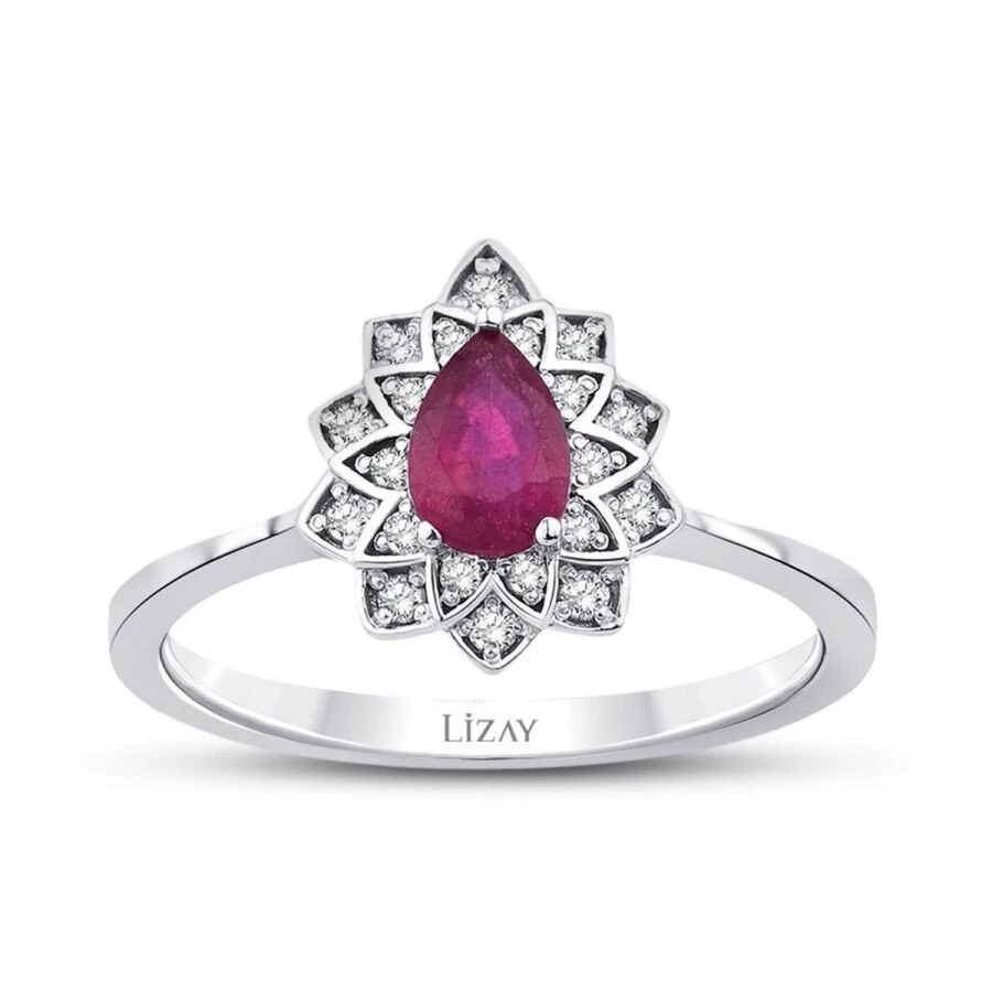 0.70 Karat Pırlanta Yakut Yüzük - 1