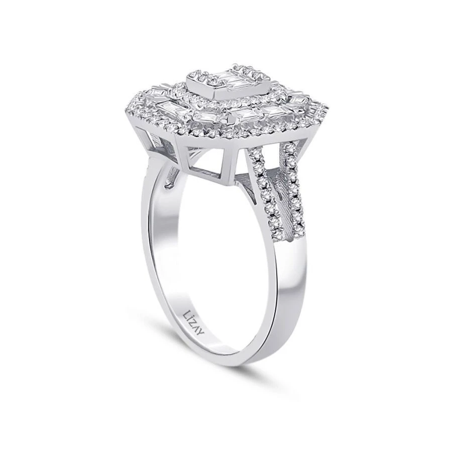 0.74 Karat Pırlanta Baget Yüzük - 2