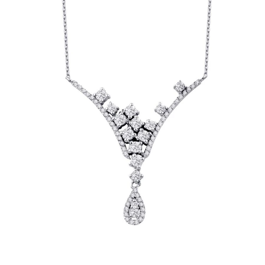 0.74 Karat Pırlanta Damla Kolye - 2