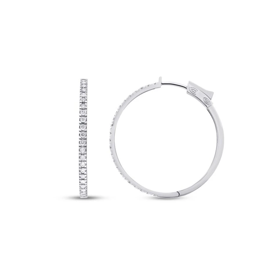 0.74 Karat Pırlanta Halka Küpe - 1