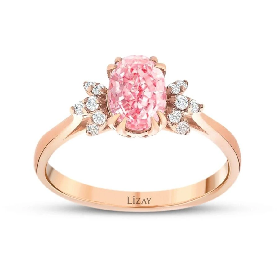 0.77 Karat Pırlanta Turmalin Yüzük - 1