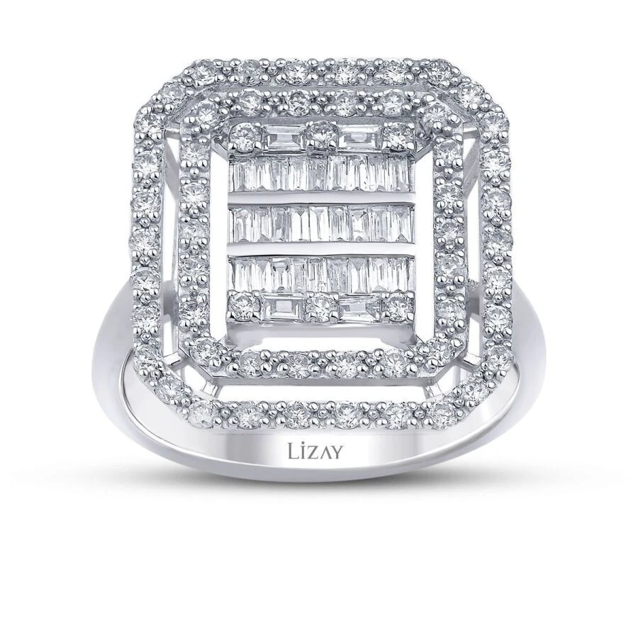 0.79 Karat Pırlanta Baget Yüzük - 1